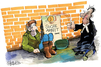 Arbeitslosenversicherung Karikatur